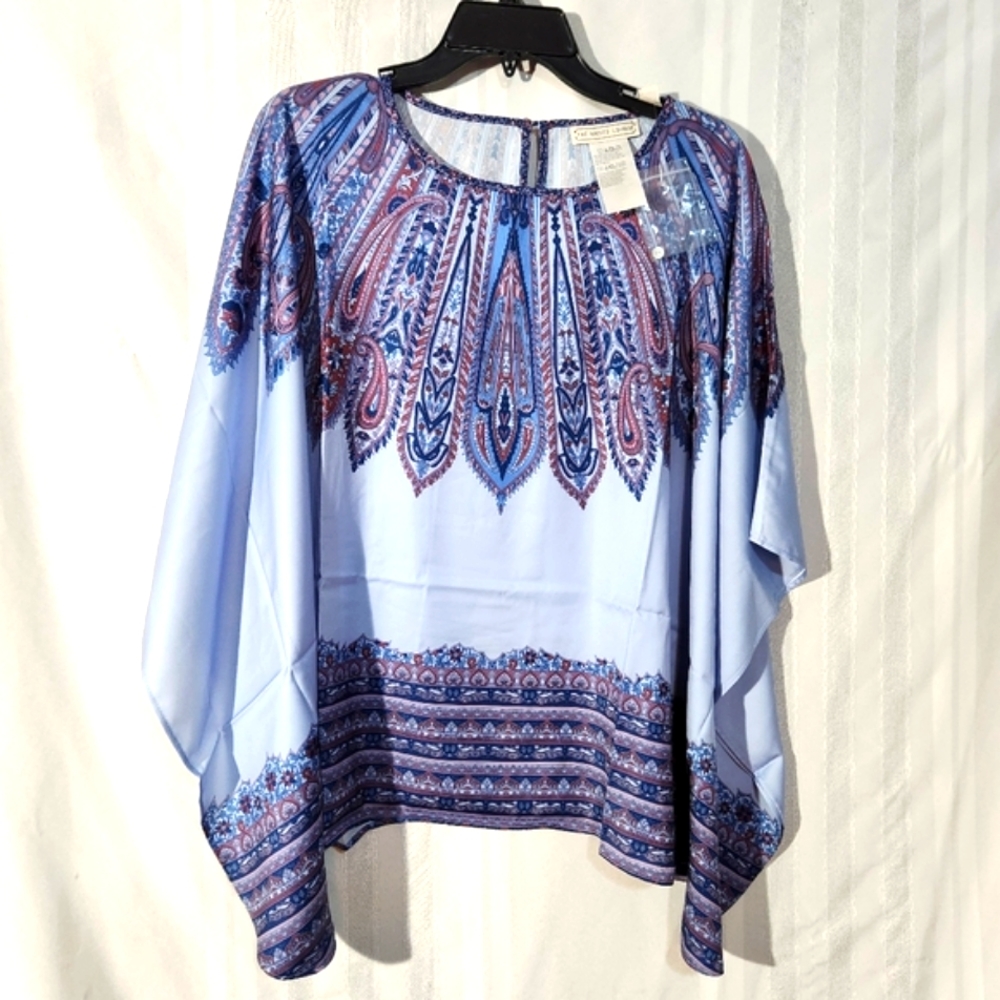 THE MUSES LOUNGE MULTICOLOR PREWRINKLE BLOUSE XS